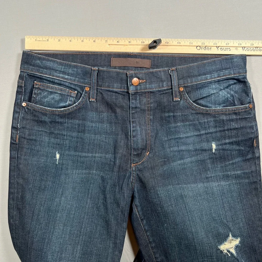 Joe's Jeans Mens 36 Brixton Straight Narrow Distressed Blue Dark Wash Denim